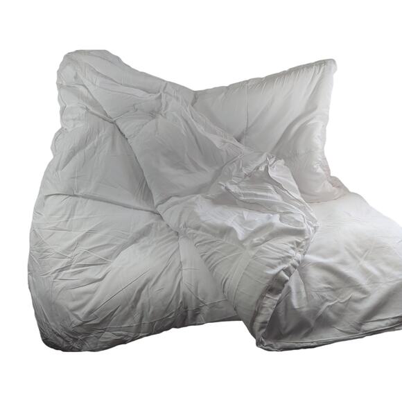 UTOPIA! PURE WHITE, BOXED EDGE, QUILTED DOWN ALTERNATIVE COMFORTER! SZ FULL - Picture 11 of 14